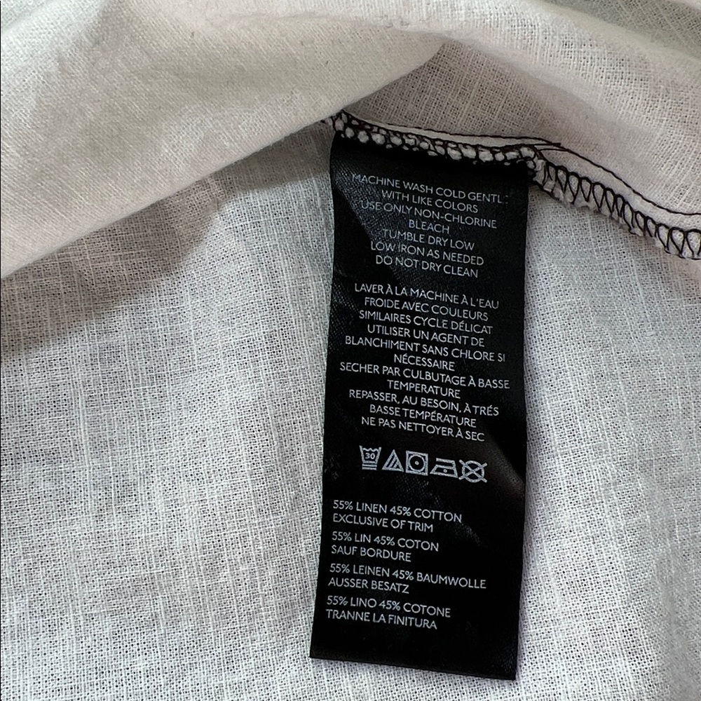 ANTHROPOLOGIE Short Sleeve Collared Linen Maxi Shirt Dress Colorblock W&B XS - Picture 10 of 15